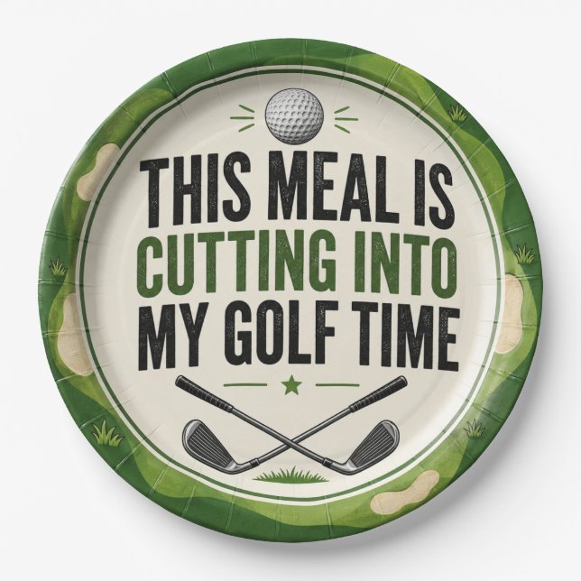 Funny Golf Quote for Golf Addicts  Paper Plate (Front)