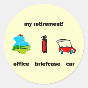 Funny golf retirement classic round sticker