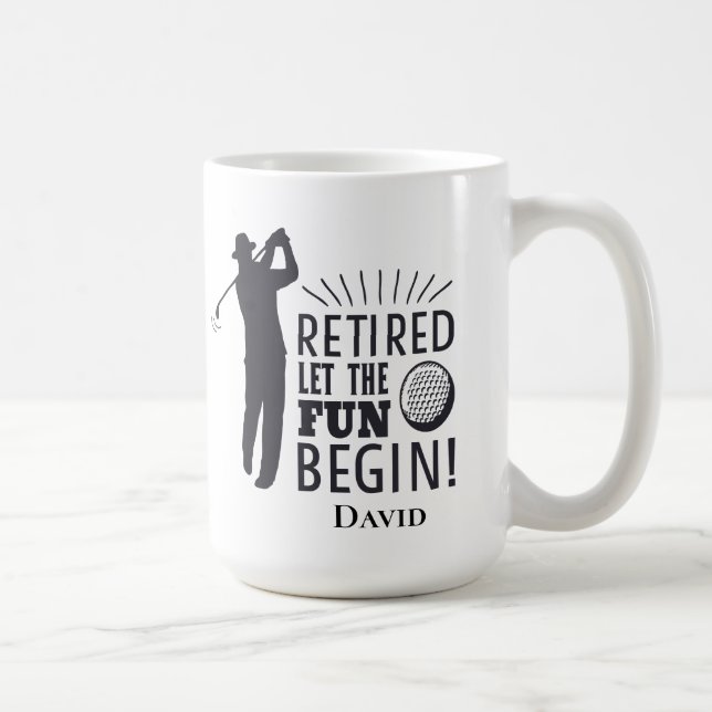 Funny Golf  Retirement -Let the Fun Begin Coffee Mug (Right)