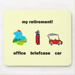 Funny golf retirement mouse pad