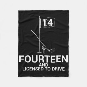Funny Golf Saying Teen Golfer 14th Birthday Fleece Blanket