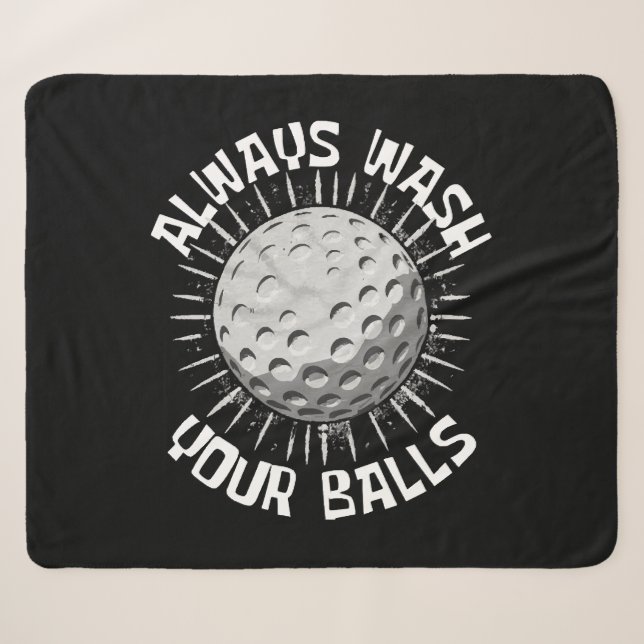 Funny-golf Sherpa Blanket (Front (Horizontal))