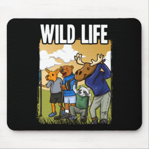 Funny Golf Shirt With Deer Racoon Moose Bear Golf Mouse Pad