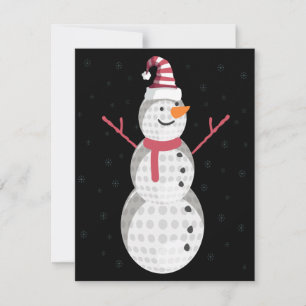 Funny Golf Snowman Christmas New Year Gift Card