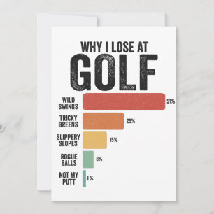 Funny Golf Sport Why I Lose At Golfing Game Retro  Holiday Card