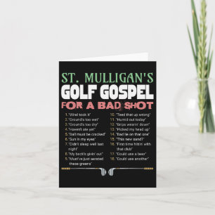 Funny Golf St.mulligan's Excuses For A Bad Shot Fu Card