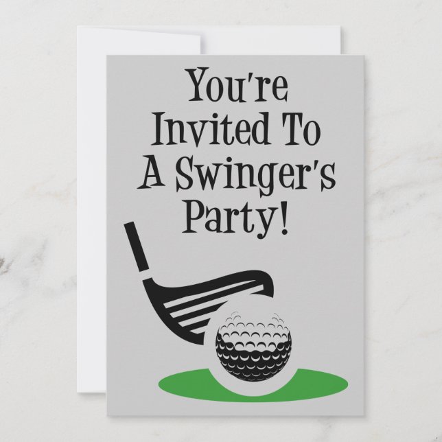 Funny Golf Swinger Party Invite (Front)