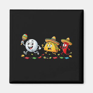 Funny Golf Taco Cinco De Mayo Womens Mens Kids Magnet