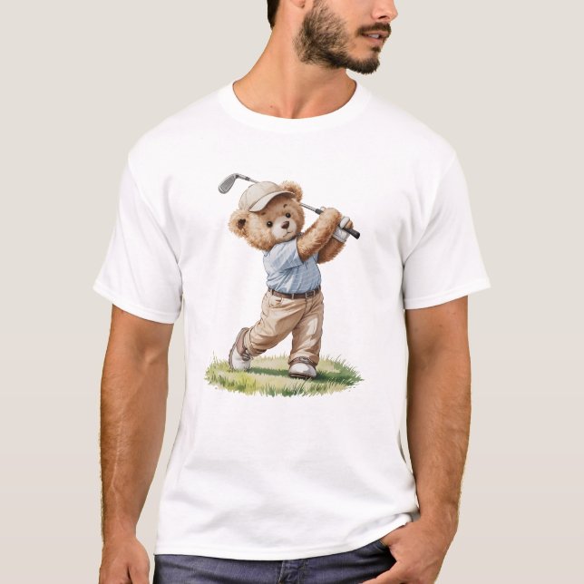 Funny Golf Teddy Bear T-Shirt (Front)