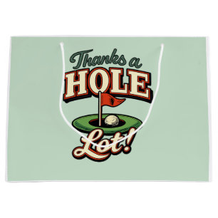 Funny Golf Thank You Large Gift Bag