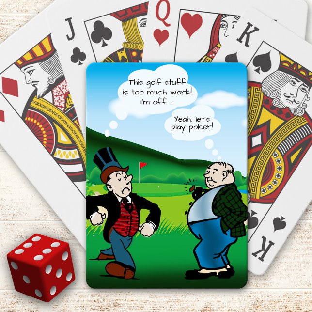 Funny Golf Themed Poker Playing Cards Deck (Funny playing cards featuring a cartoon design of snobs on a golf course)