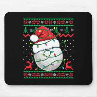 Funny Golf Ugly Christmas Sweater Womens Mens Golf Mouse Pad