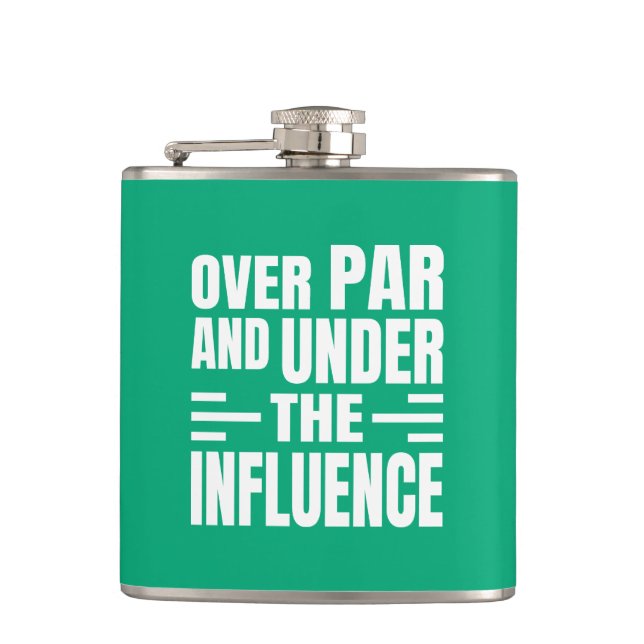 Funny Golf Vinyl Wrapped Flask (Front)