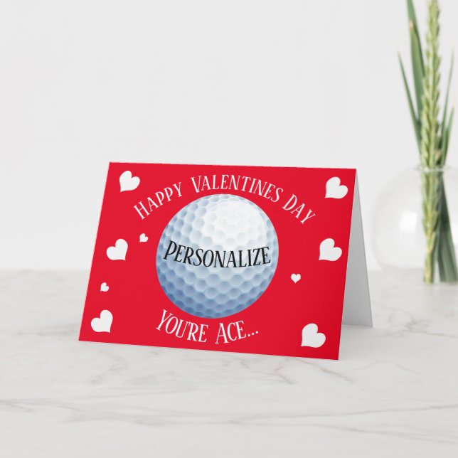 Funny Golf You're Ace Valentines Holiday Card (Front)