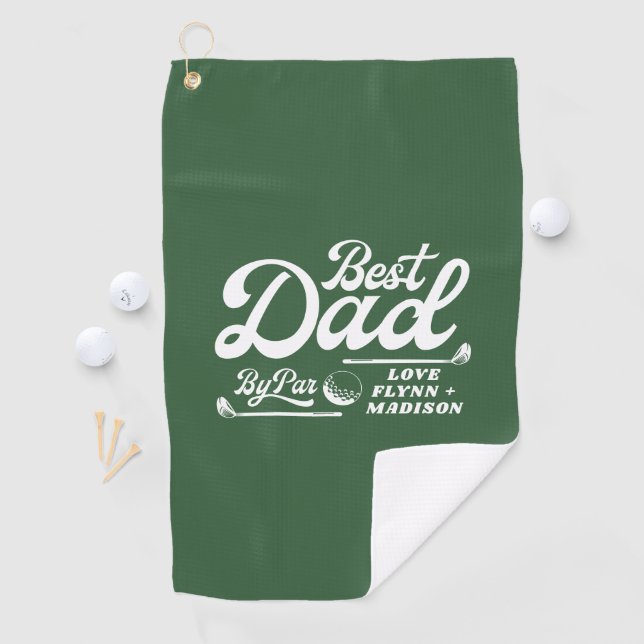Funny Golfer Best Dad By Par | Father's Day  Golf Towel (InSitu)