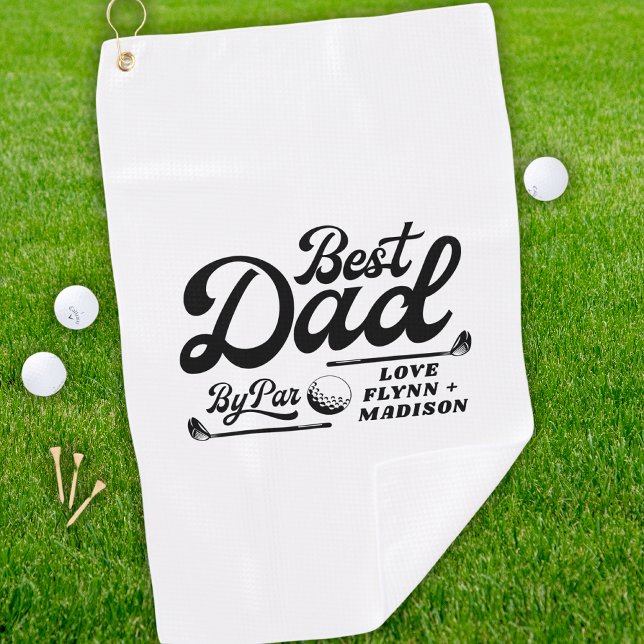 Funny Golfer Best Dad By Par | Father's Day  Golf Towel (Creator Uploaded)