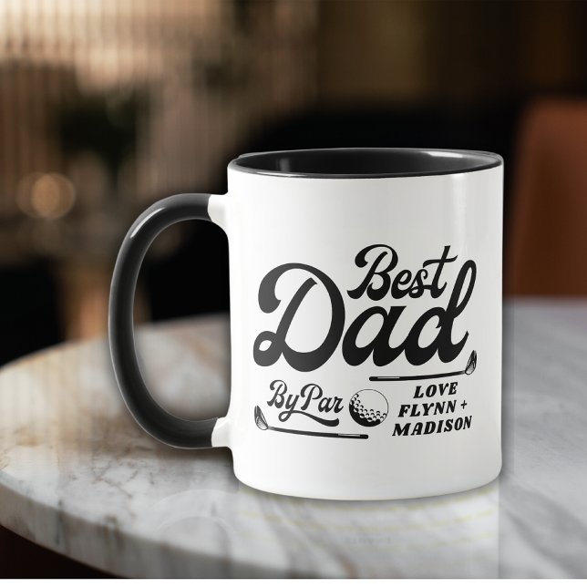 Funny Golfer Best Dad By Par Photo | Father's Day  Mug (Creator Uploaded)