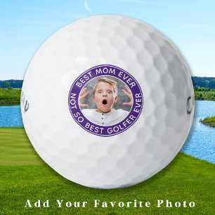 Funny Golfer Best Mum Ever Personalised Photo Golf Balls