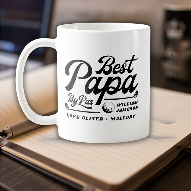 Funny Golfer Best Papa By Par Photo Father's Day  Coffee Mug (Creator Uploaded)
