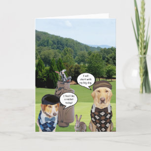 Funny Golfer Birthday/Funny Dog Golfer Card