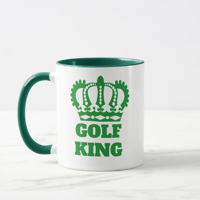Funny Golfer Dad, Humourous Golf King Coffee Mug (Left)