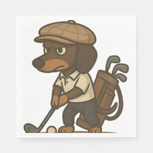 Funny Golfer Gift � Dachshund on the Tee Napkin