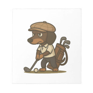 Funny Golfer Gift � Dachshund on the Tee Notepad