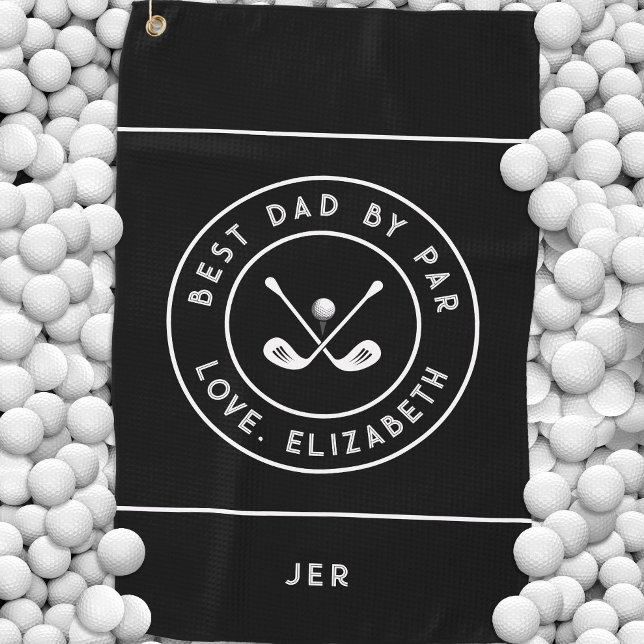 Funny Golfer Humour Golf | Best Dad By Par Towel (Funny Golfer Humor Golf | Best Dad By Par Golf Towel)