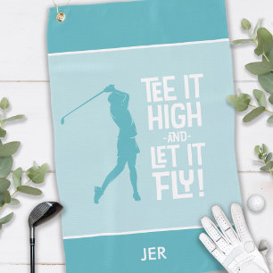 Funny Golfer Quote Custom Teal Green Women’s  Golf Towel