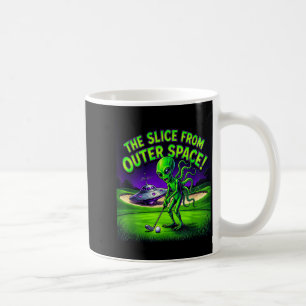 Funny golfing alien the slice from outer space coffee mug