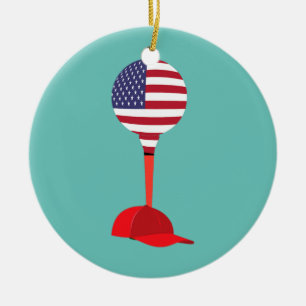 Funny Golfing Baseball Cap apparel Sports Hat Ceramic Ornament