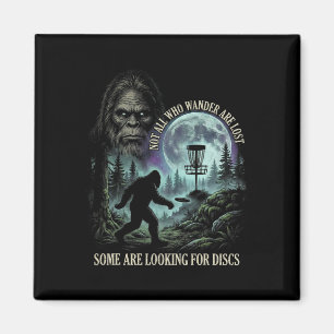 Funny Golfing Bigfoot Disc Golf Player 90s Graphic Magnet