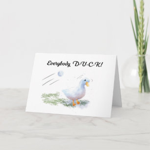 Funny Golfing Birthday with Duck Card