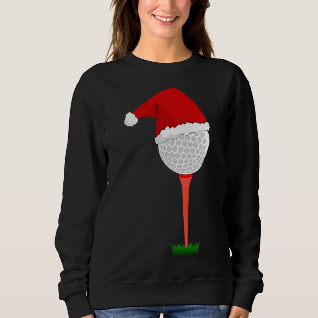 Funny Golfing Christmas Holiday Golf Ball Sweatshirt (Front)