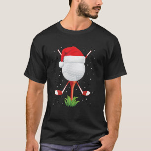 Funny Golfing Christmas Santa Golf Ball Player T-Shirt