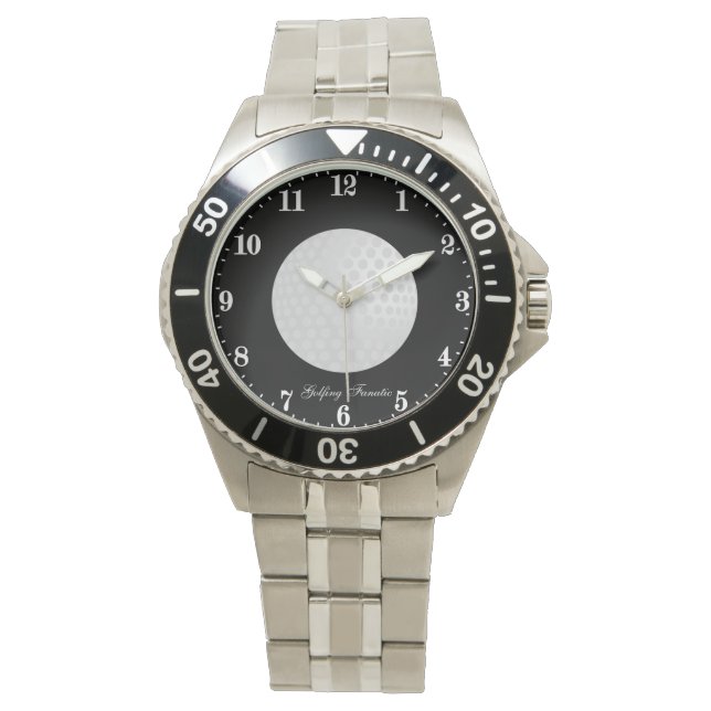Funny Golfing fanatic customisable Watch (Front)
