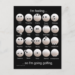 Funny Golfing Moods Postcard