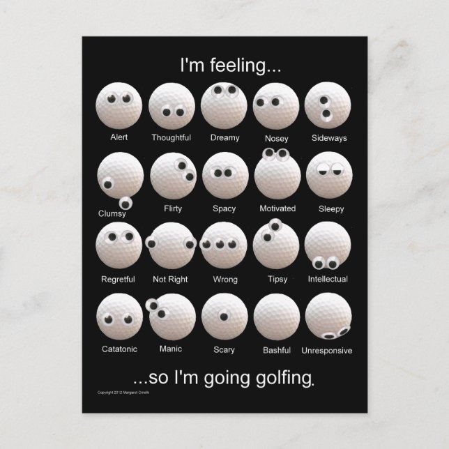 Funny Golfing Moods Postcard (Front)