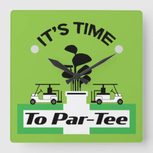 Funny Golfing Pros Golfing Fanatics Sports Square Wall Clock