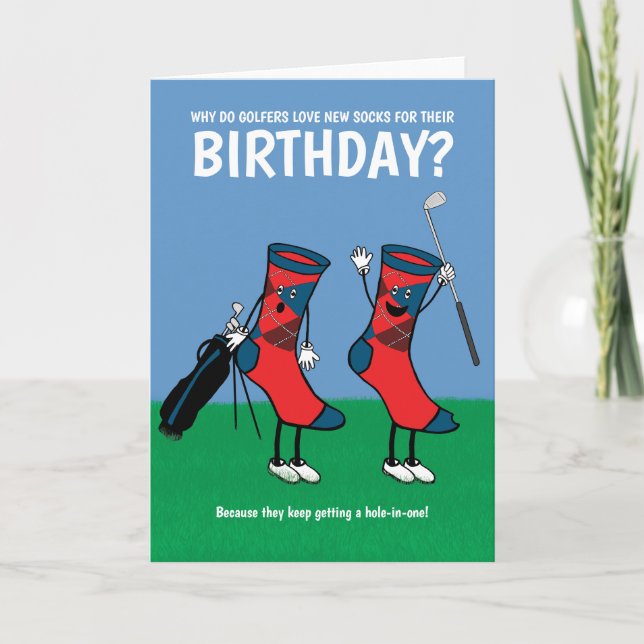 Funny Golfing Socks Joke Card (Front)