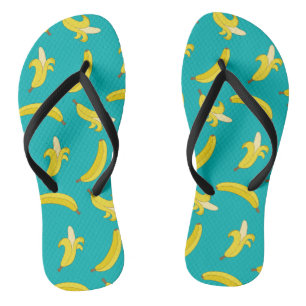 Funny Gone Bananas illustrated pattern Thongs