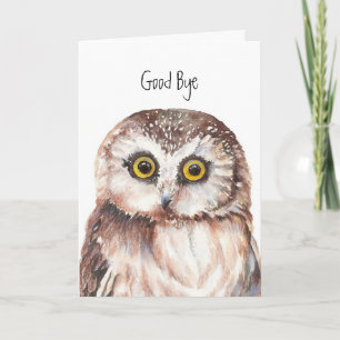 Funny, Good Bye -I'll Miss You Owl, Cute Owl Card