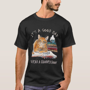 Funny Good Day To Read Book Orange Cat Humour Kitt T-Shirt