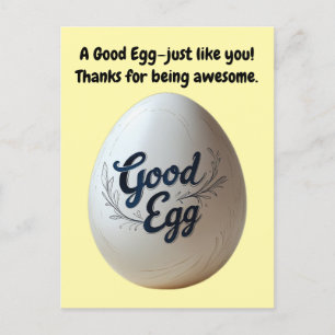 Funny Good Egg Appreciation – Thank You Note Postcard