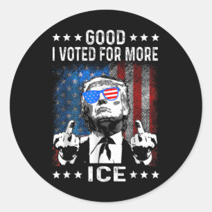 Funny Good I Voted For More Ice Patriotic Classic Round Sticker