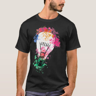 Funny Good Idea Colourful Light Bulb  Gift Women T-Shirt
