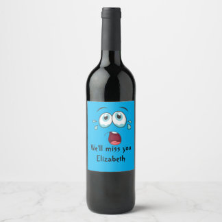 Funny Goodbye We'll miss you  Wine Label