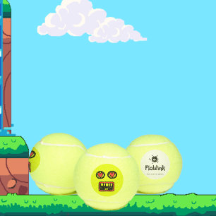 Funny Goofy Face Tennis Balls