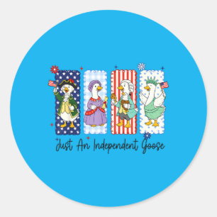 Funny Goose 4th Of July Patriotic Usa Independent Classic Round Sticker