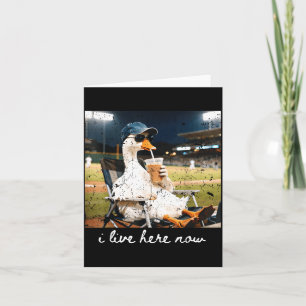 Funny Goose Ballfield Baseball Field I Live Here Card